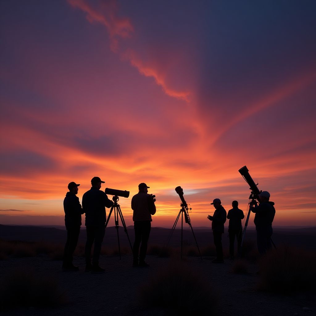 Sunset preparation for night sky viewing